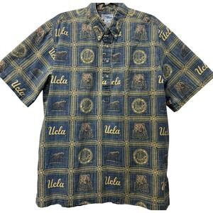 Vintage Reyn Spooner UCLA Bruins Bear Hawaiian Shirt XL Spooner Kloth Aloha 80s